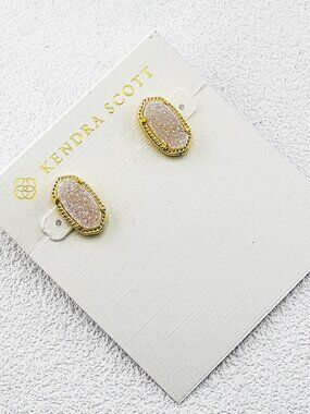 Kendra Scott White Quartz Point Stud Earrings